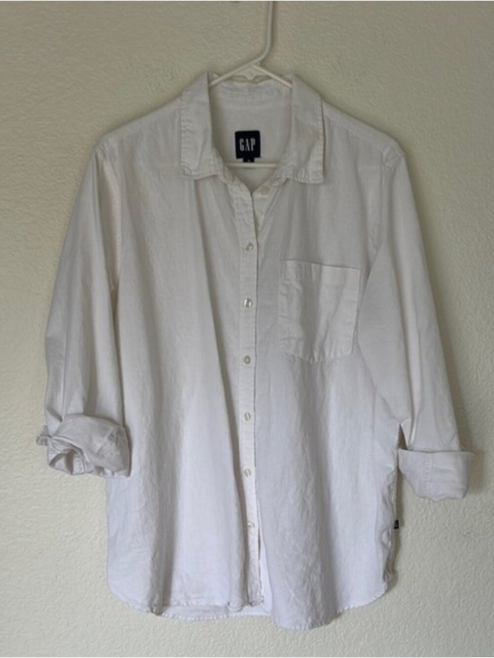 White Button-Up Shirt xl vintage or medium boyfriend style
